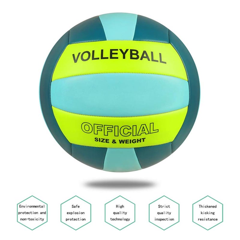 PECOGO Volleyball Size 5 PU Leather Soft Indoor Outdoor Volleyballs Sports Training Game Play Ball for Beginner, Teenager, Adult, 8.2 - Image 3