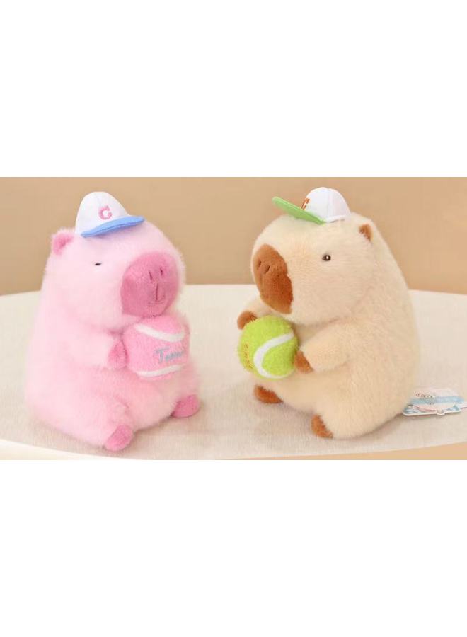 Slug Bear Capibala Doll Maillard Capybara Plush Toy Ugly Cute Doll Large Pillow Children's Toy-Color:Pink Hand-held Baseball Capybara-Height:25cm - Image 1