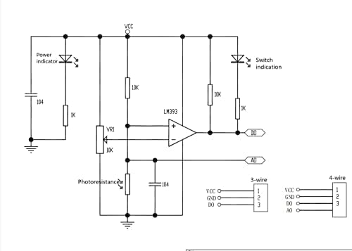 Teyleten Robot 5MM LDR Photosensitive Sensor Module Light Dependent Resistor Sensor Module Digital Light Detection LM393 3 pins for Arduino (10PCS)