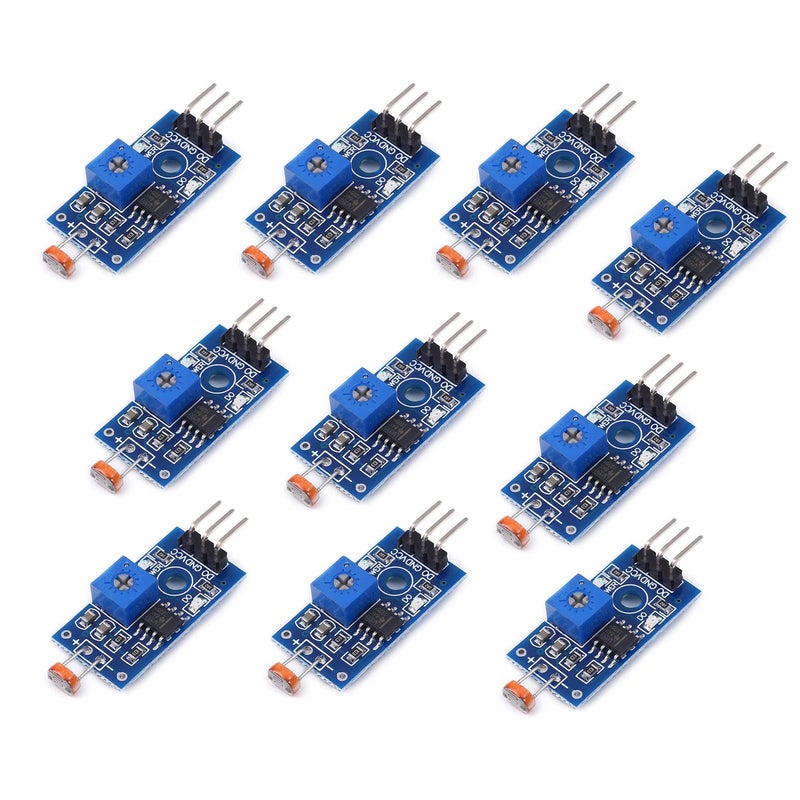Teyleten Robot 5MM LDR Photosensitive Sensor Module Light Dependent Resistor Sensor Module Digital Light Detection LM393 3 pins for Arduino (10PCS)