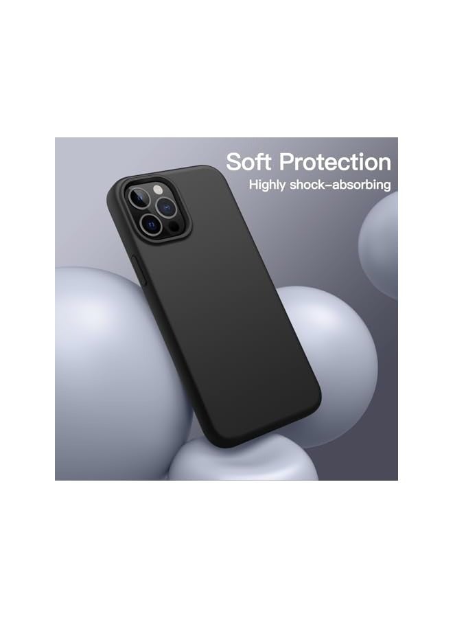 Jetech Silicone Case for iPhone 12 Pro Max 6.7-Inch, Silky-Soft Touch Full-Body Protective Phone Case, Shockproof Cover with Microfiber Lining (Black) - Image 4