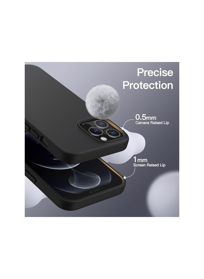 Jetech Silicone Case for iPhone 12 Pro Max 6.7-Inch, Silky-Soft Touch Full-Body Protective Phone Case, Shockproof Cover with Microfiber Lining (Black) - Image 5