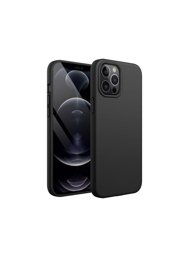 Jetech Silicone Case for iPhone 12 Pro Max 6.7-Inch, Silky-Soft Touch Full-Body Protective Phone Case, Shockproof Cover with Microfiber Lining (Black) - Image 1