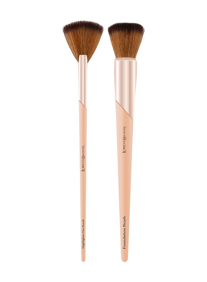 جلام 21 فرشاة إضاءة وكريم أساس من Glam21 Lord Of The Brushes | شعيرات فائقة النعومة لمزج مثالي | لمسة نهائية طبيعية بتقنية البخاخ | متينة وتدوم طويلاً | مقبض سهل التحكم | عبوة من قطعتين - Image 1