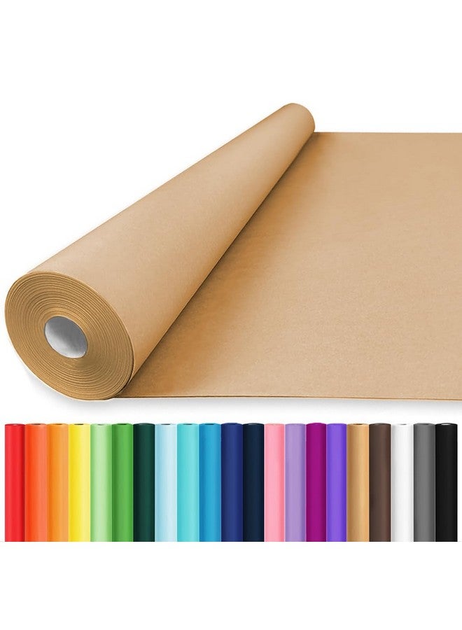 Vanhench 36"x 2400" (200') Brown Wrapping Paper Large Roll, Craft Paper for Bulletin Board Art Crafts Packing Wrap Moving Shipping Poster Floor Covering Crafting Drawing Craft Table Runner 70GSM 55LB - Image 1