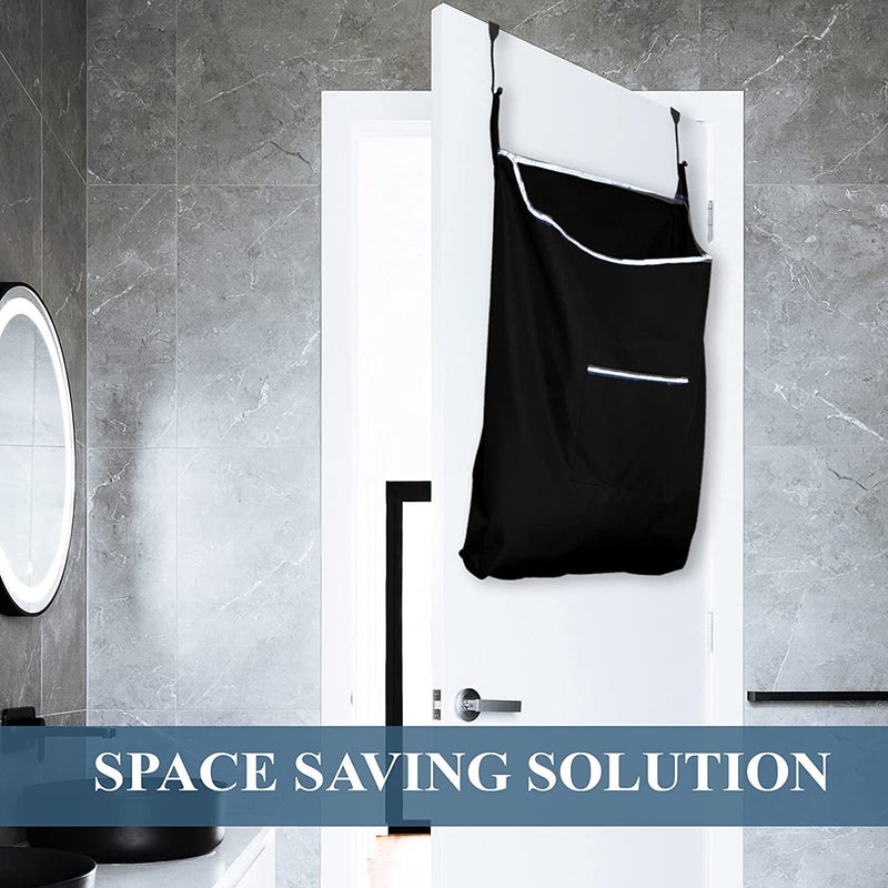 Hanging Foldable Laundry Bag Cloth Storage Bag with Handle WallMounted Laundry Organizer for Clothes Towels Baby Items SpaceSaving Hamper Pack of 1 - Image 2