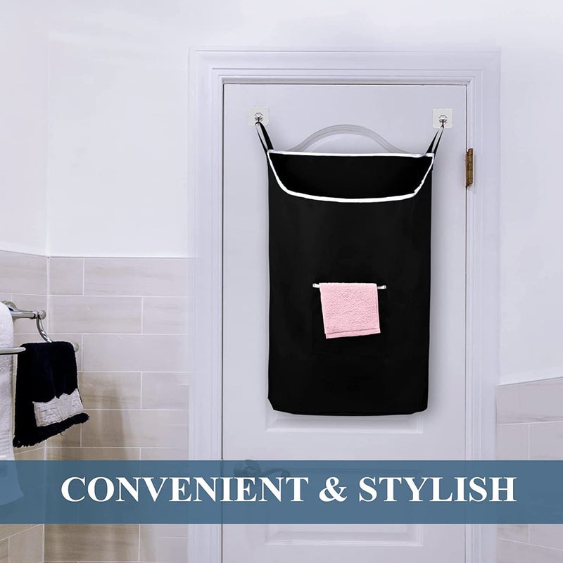 Hanging Foldable Laundry Bag Cloth Storage Bag with Handle WallMounted Laundry Organizer for Clothes Towels Baby Items SpaceSaving Hamper Pack of 1 - Image 4