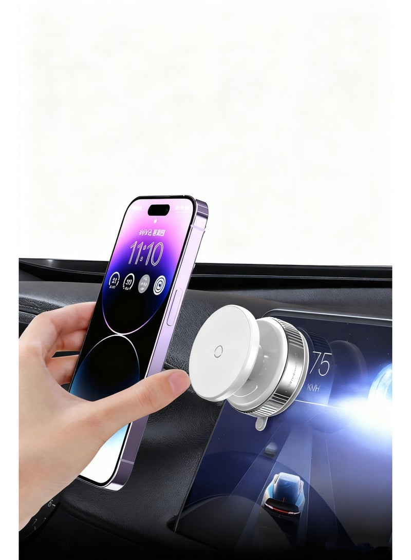 Halamodo Suction Phone Mount,  Portable Super Stable Electric Vacuum Magnetic Phone Holder, 360 Adjustable Magnetic Cell Phone Holder White - Image 2