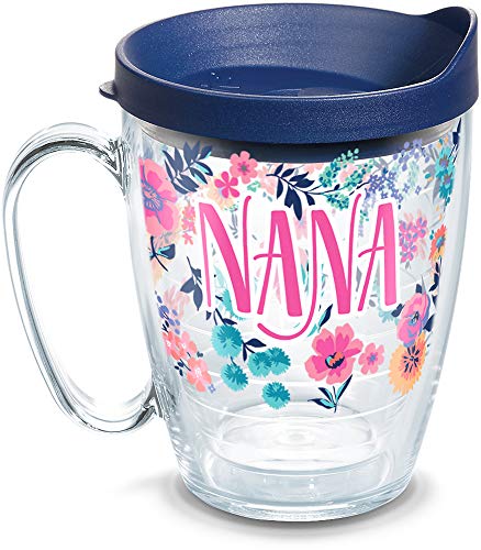 TERVIS Tervis Made in USA Double Walled Dainty Floral Mothers Day Insulated Tumbler Cup Keeps Drinks Cold  Hot 16oz Mug Nana 
