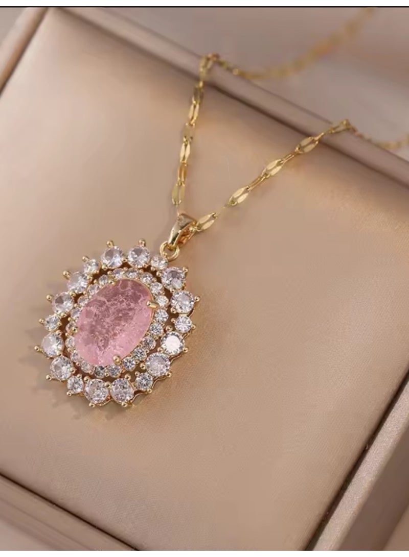 Elegance Trendy & High Quality Stainless Steel Gold Plated Necklace For Women - Image 2