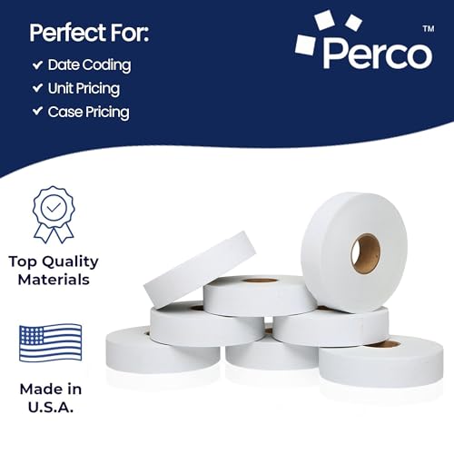 Perco White Pricing Labels for Monarch 1131 Price Gun - 1 Sleeve, 8 Rolls, 20,000 Price Marking Labels - with Ink Roll Included - Image 4