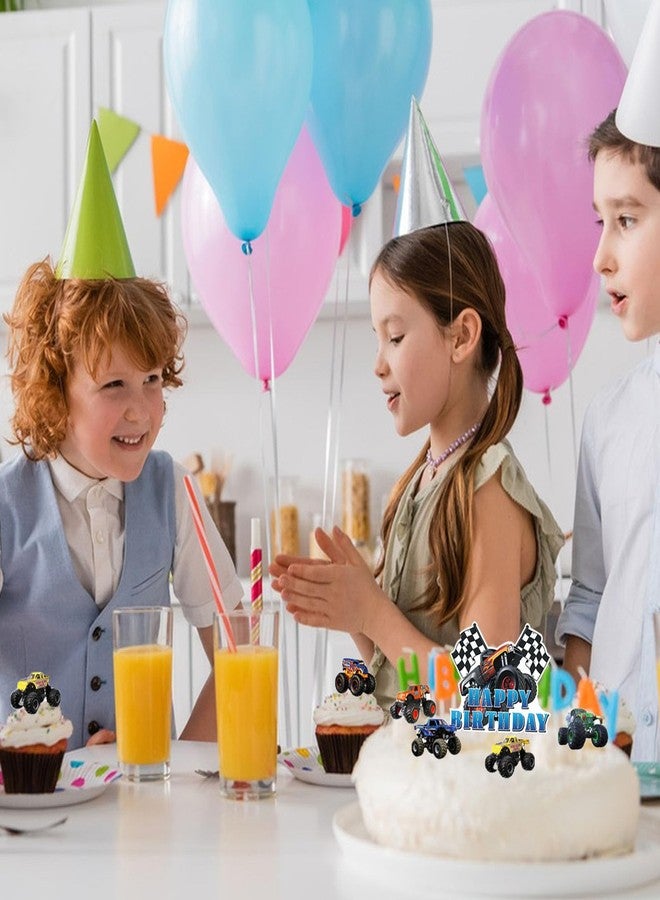 مجموعة تزيين الكب كيك من أيسونسا، ٢٥ قطعة، بتصميم سيارات مونستر تراك، زينة لحفلات أعياد الميلاد، مناسبة للأولاد والبنات، وحفلات استقبال المولود، وحفلات الأطفال، ومستلزمات الحفلات. - Image 4