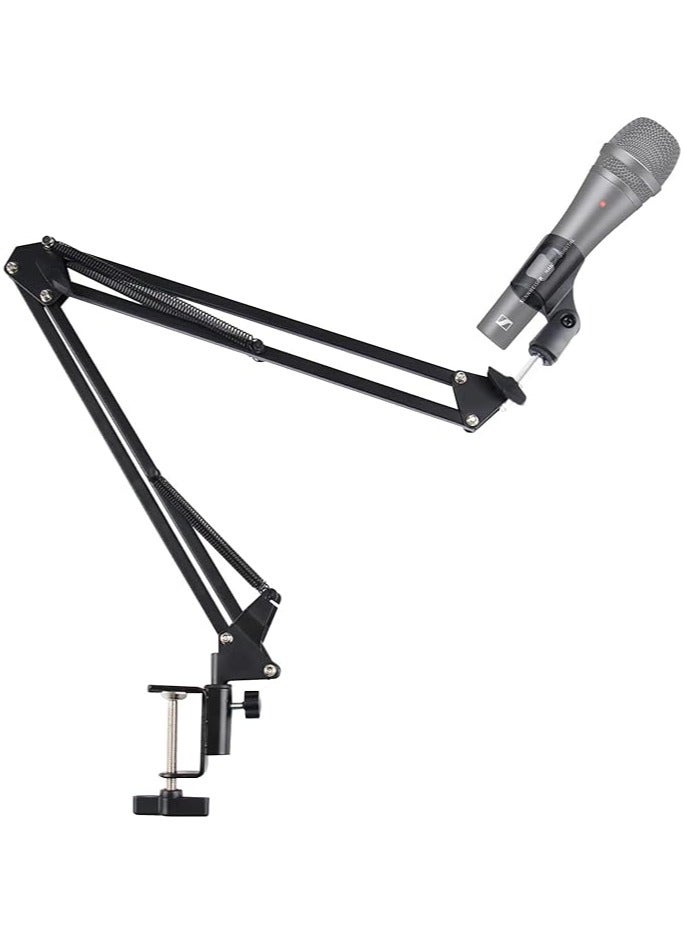 Microphone Boom Stand,Heavy Duty Mic Boom Arm Desk Mount Adjustable Suspension Mic Stand (Black)  - Image 1