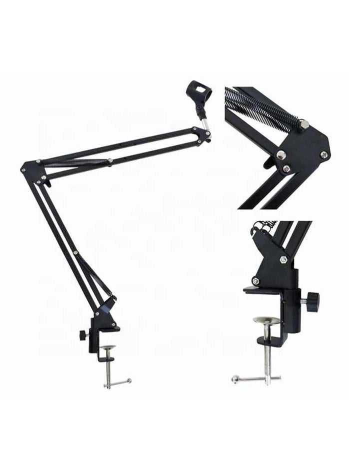 Microphone Boom Stand,Heavy Duty Mic Boom Arm Desk Mount Adjustable Suspension Mic Stand (Black)  - Image 2