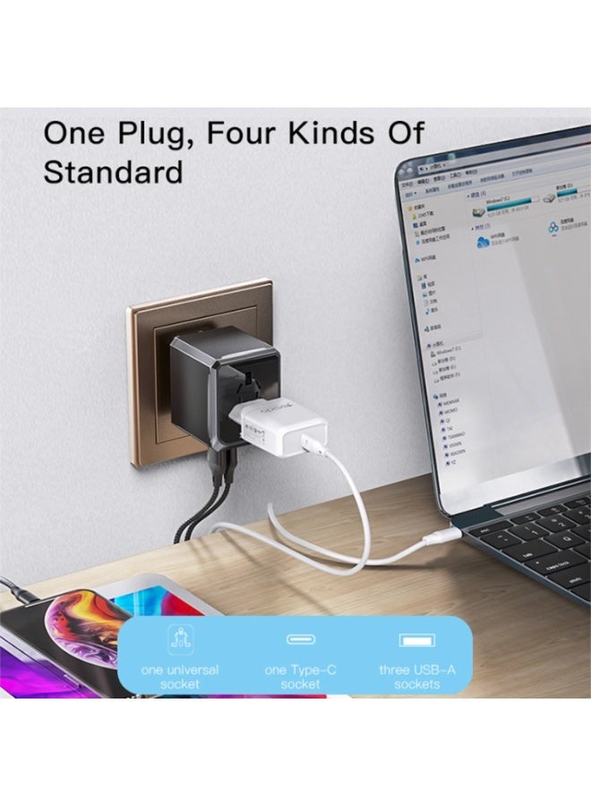 يسيدو يسيدو MC-10 3 منافذ USB + Type-C متعدد الوظائف قابس محول السفر العالمي (أسود) - Image 4