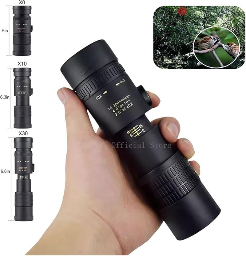 10 300x40 HD Monocular Telescope With Tripod And Phone Clip For Outdoor Hunting Camping - Image 4