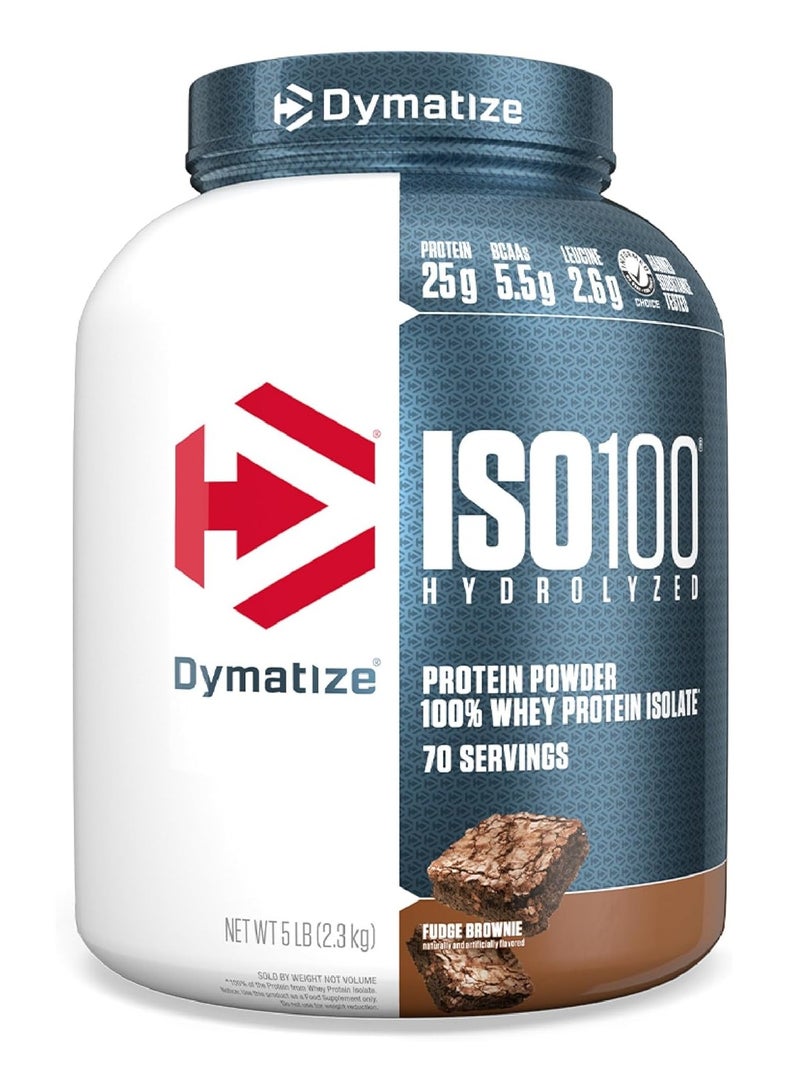 Dymatize ISO 100 Whey Protein Isolate Powder Fudge Brownie 5 lbs - Image 1
