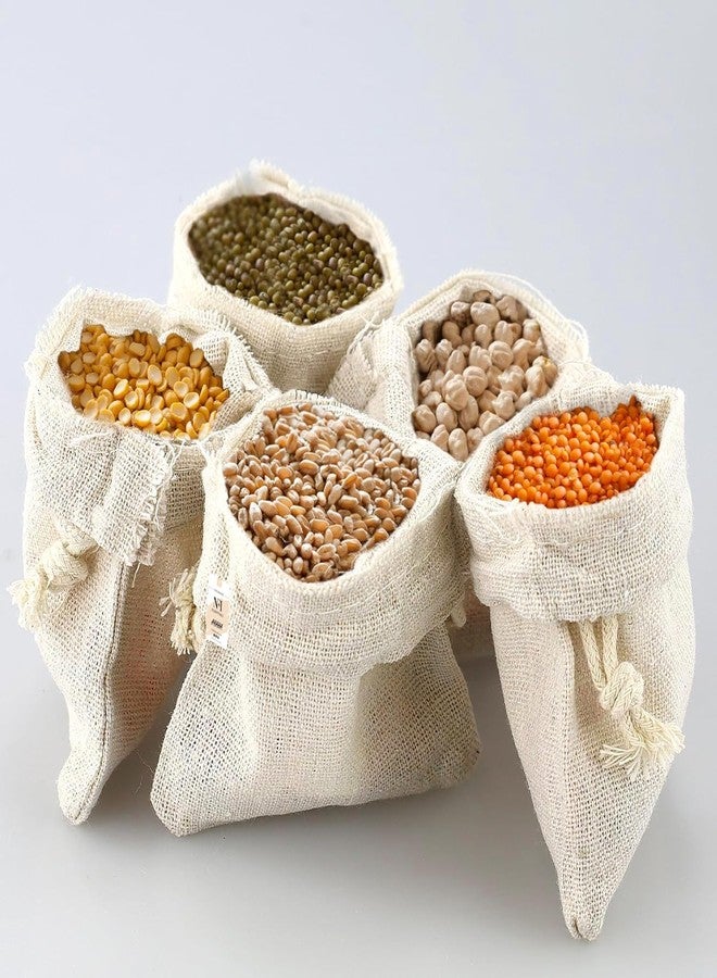 NFI essentials Jute Potli Gift Pouches for Return Gifting, Pack of 50 Pcs (13x18 cm), Drawstring Burlap Pouch For Organza Candy Gifts, Nikah, Birthday Suruku Pai Pouch - Image 5