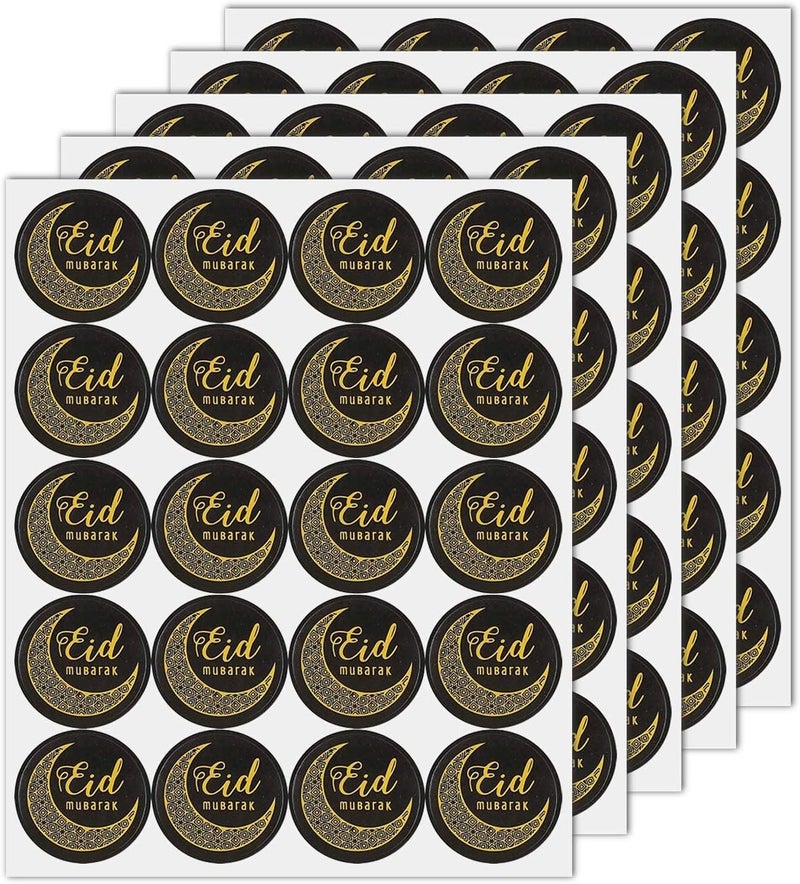 ARS 200 PCS Eid Mubarak Stickers-Islamic Muslim Party Supplies Decorations, Ramadan Decoration Supplies, Islamic Gifts Holiday Stickers Sheets for Eid Al Fitr Adha Festival Decoration Supplies - Image 1