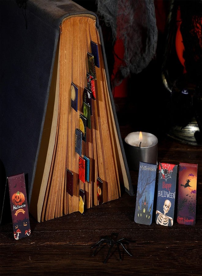 Tenare 30 Pcs Halloween Bookmarks Magnet Bookmarks Scary Magnetic Clip Halloween Assorted Book Markers for Book Teachers Reading Gift Lovers Supplies - Image 3