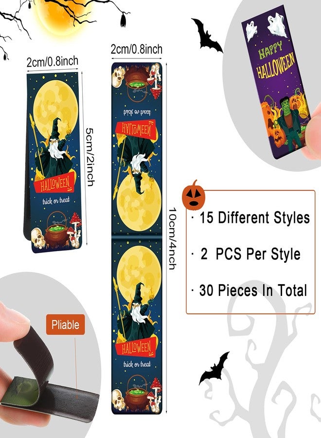 Tenare 30 Pcs Halloween Bookmarks Magnet Bookmarks Scary Magnetic Clip Halloween Assorted Book Markers for Book Teachers Reading Gift Lovers Supplies - Image 4