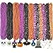 Becfupo 100Pcs Halloween Bead Necklaces Bulk In MultipleShapes Purple Orange Black Beads Necklaces With Pumpkin Ghost Pendants For Halloween Party Favors Halloween Party Decoration - Image 4