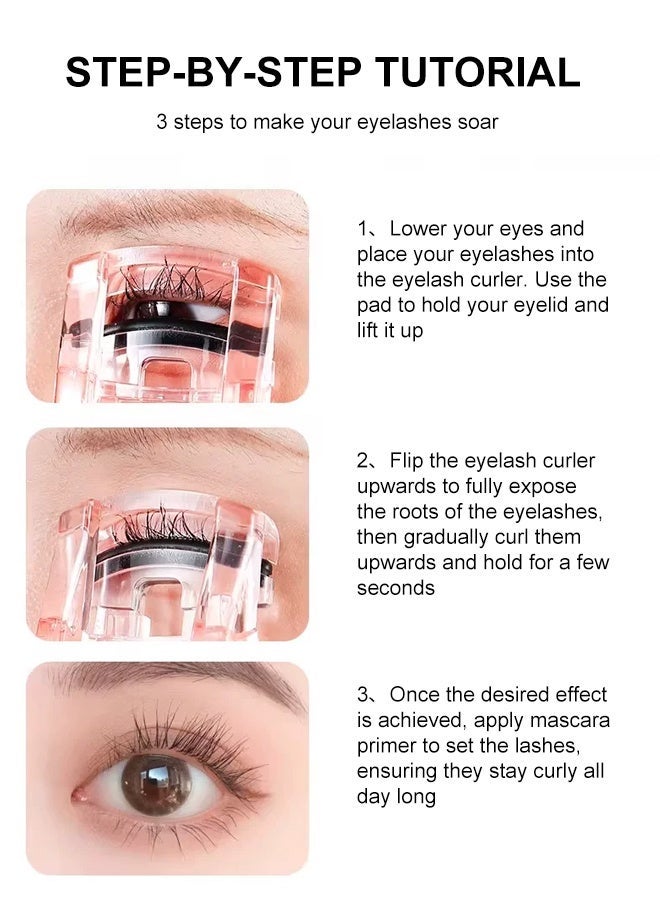 Mini Transparent Black Eyelash Curler, Portable Pocket Lash Curler for Natural Curling - Image 4