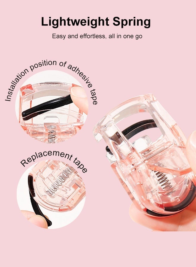 Mini Transparent Black Eyelash Curler, Portable Pocket Lash Curler for Natural Curling - Image 2