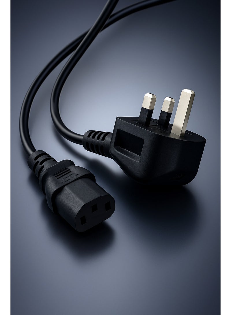 FUJISHKA Power Cord 1.5M (6ft) – Heavy Duty 3-Prong AC Cable with Pure Copper Wire and Built-in Fuse – For PC, Monitor, TV, Printer, Copier, Shredder – Black  - Image 4