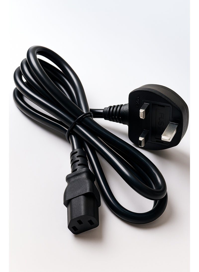 FUJISHKA Power Cord 1.5M (6ft) – Heavy Duty 3-Prong AC Cable with Pure Copper Wire and Built-in Fuse – For PC, Monitor, TV, Printer, Copier, Shredder – Black  - Image 5