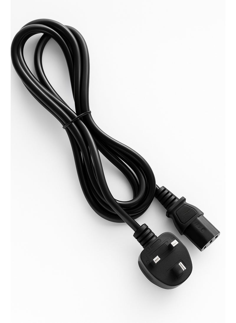FUJISHKA Power Cord 1.5M (6ft) – Heavy Duty 3-Prong AC Cable with Pure Copper Wire and Built-in Fuse – For PC, Monitor, TV, Printer, Copier, Shredder – Black  - Image 1