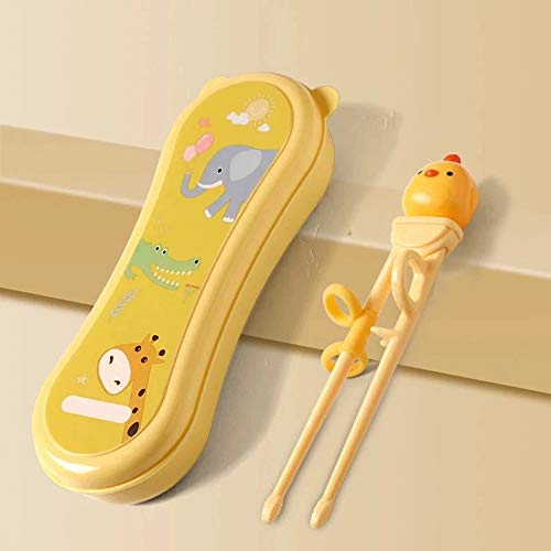 Goryeobaby Goryeo Baby Training Chopsticks for Kids - Use Completely Harmless Material - Anti-Dislocation Buckle Design - Includes Portable Box (Yellow) - Image 2