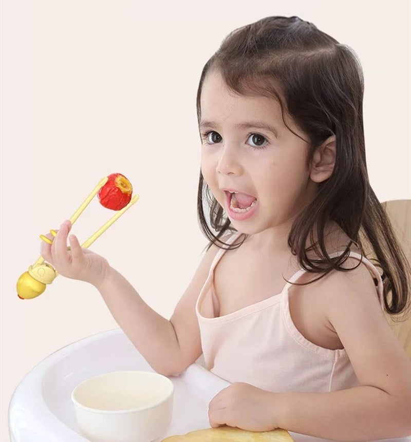 Goryeobaby Goryeo Baby Training Chopsticks for Kids - Use Completely Harmless Material - Anti-Dislocation Buckle Design - Includes Portable Box (Yellow) - Image 5