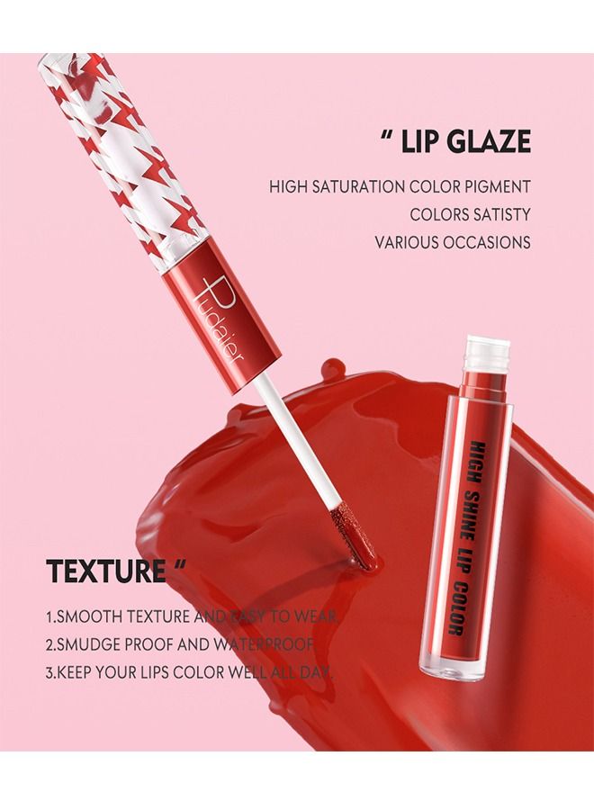 pudaier High Shine Lip Colur Double Ended Lip Glaze Lip Oilhigh Gloss 10,Transparent Lip Oil,Stick Cup Not Fade Waterproof Liquid Lipstick For Girls And Women - Image 2