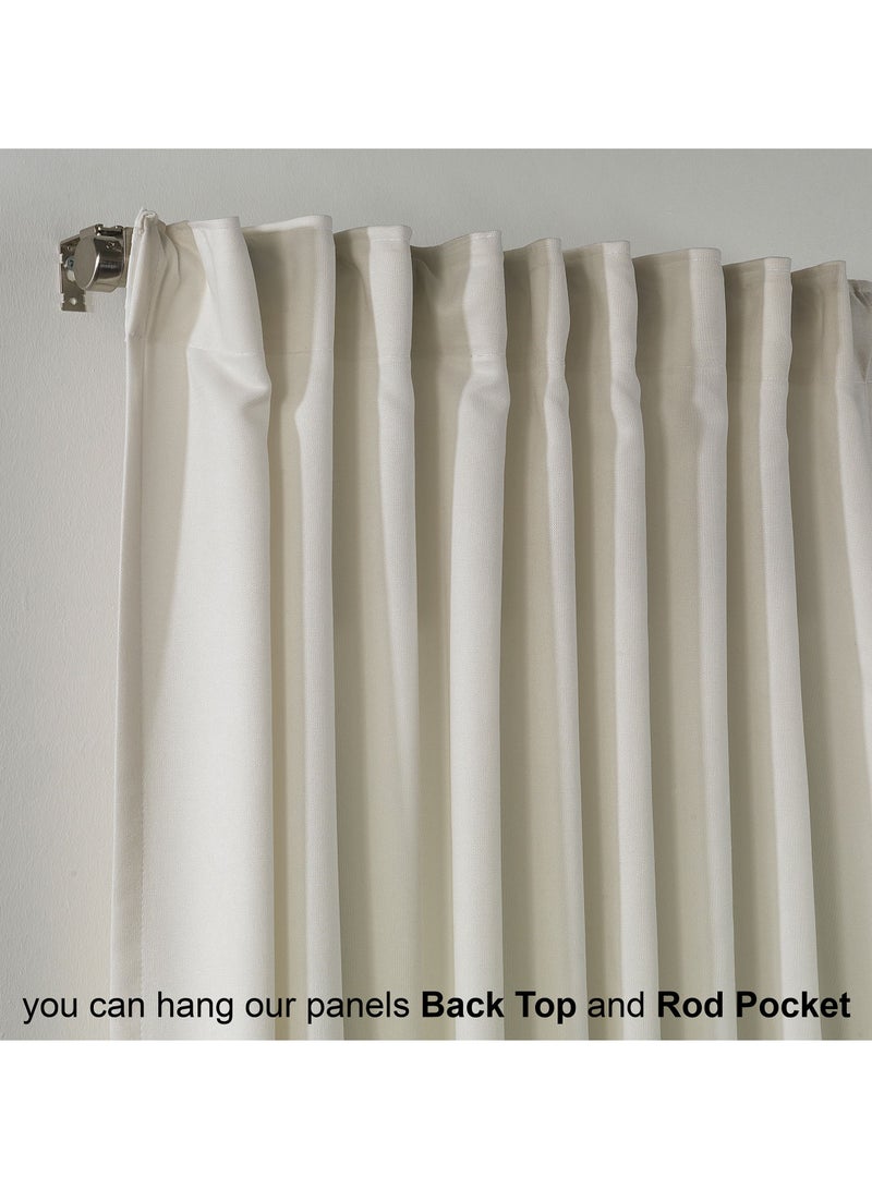 Zeenah Furniture Solid White Color Home Decorative Curtains Velvet Look 2 Panels Hanging Back Tap & Rod Pocket Living Room Nursery Room Kitchen Office Windows Home Decoration - Image 3