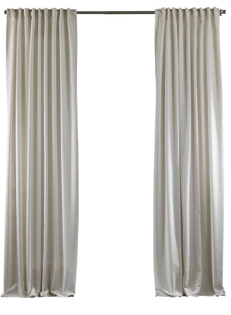 Zeenah Furniture Solid White Color Home Decorative Curtains Velvet Look 2 Panels Hanging Back Tap & Rod Pocket Living Room Nursery Room Kitchen Office Windows Home Decoration - Image 5