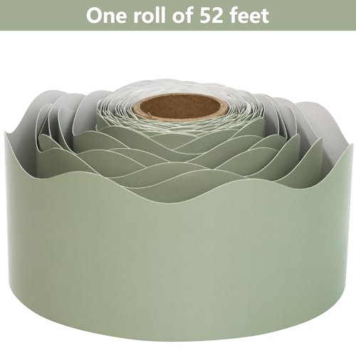 Fancy Land Sage Green Bulletin Board Borders Scalloped Border Trim for Classroom Decoration Back to School Decor 52ft One Roll - Image 2