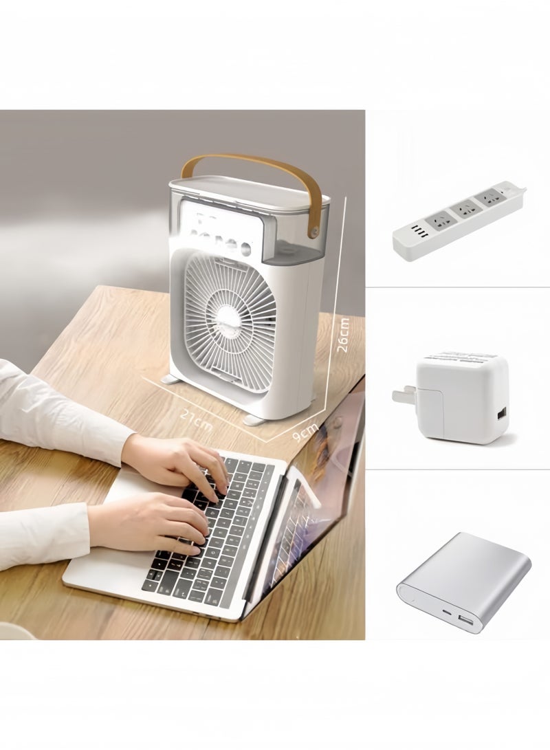 Lesha Portable Air Conditioner Fan, Evaporative Air Cooler, 600 ML Large Water Tank, 7 Colors LED Light 1/2/3 H Timer 3 Wind Speeds and 3 Spray Modes 5-ultrasonic nozzles for Car Home Office Room - Image 5