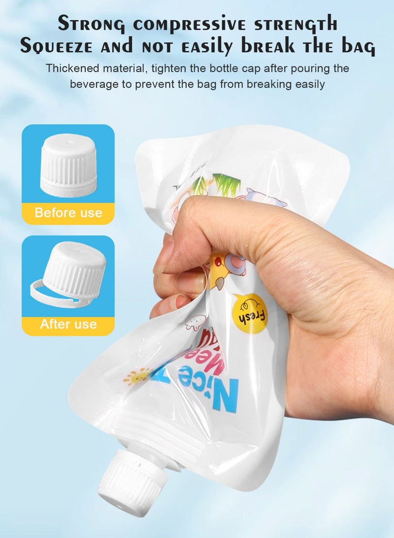 URbazaar 21 Pcs Refillable Baby Food Pouches Food Maker Set Include 20 Pcs Portable Fruit Puree Pouch Storage Bags, Baby Food Maker, Pen and Brush for Babies Kids Toddlers - Image 3