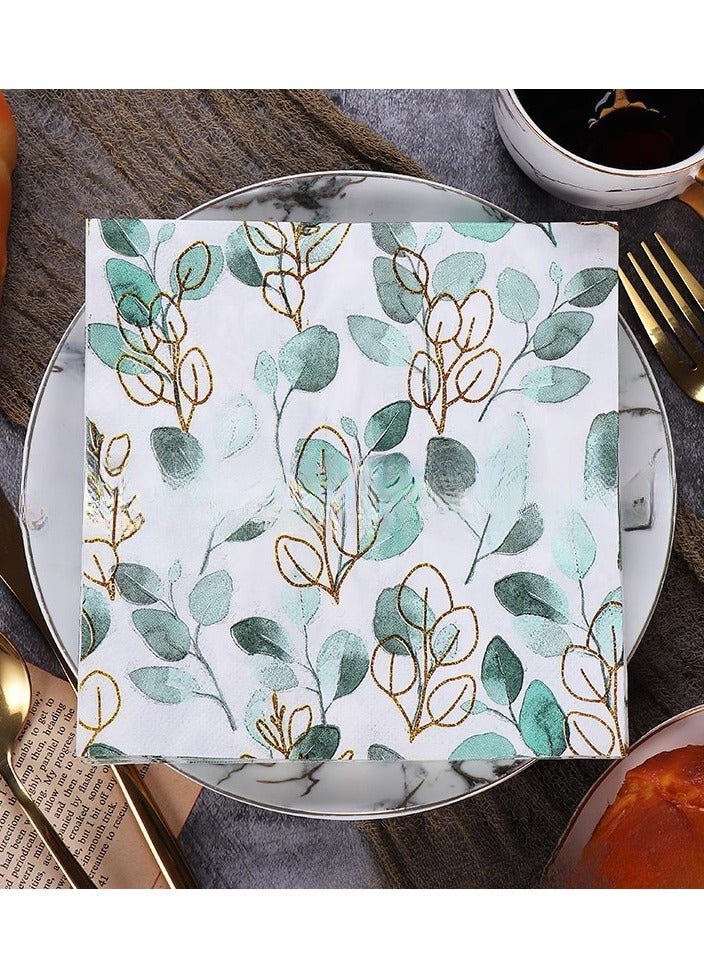 20 Pieces Color Napkins Party Napkin Tissue Printing Napkin Printed Napkins Wedding Napkin Wedding Decoration Tea Party Decorations Disposable Tissue - Image 1