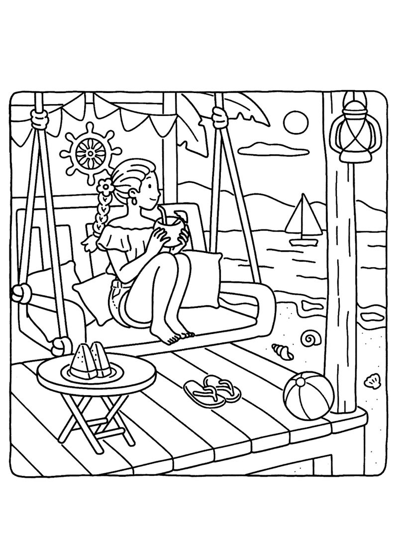 كوزي تايمز هوم سويت هوم كتاب التلوين للبالغين والمراهقين يضم كوخ ساحرة شقق شاطئية وزوايا صحية أوقات الاسترخاء للاسترخاء - Image 4