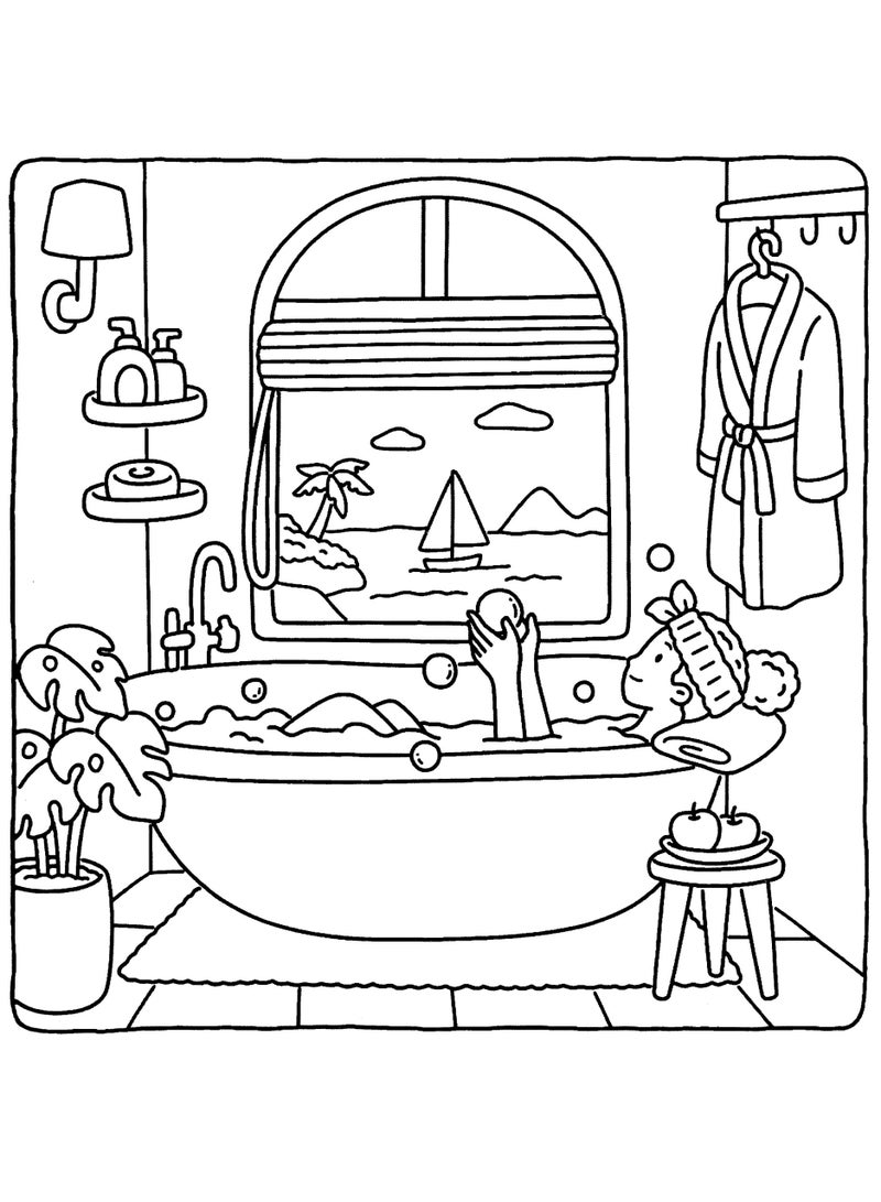 كوزي تايمز هوم سويت هوم كتاب التلوين للبالغين والمراهقين يضم كوخ ساحرة شقق شاطئية وزوايا صحية أوقات الاسترخاء للاسترخاء - Image 3