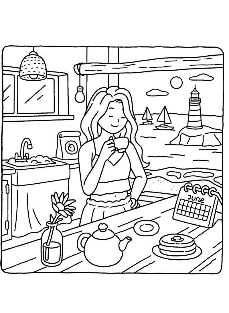 كوزي تايمز هوم سويت هوم كتاب التلوين للبالغين والمراهقين يضم كوخ ساحرة شقق شاطئية وزوايا صحية أوقات الاسترخاء للاسترخاء - Image 2