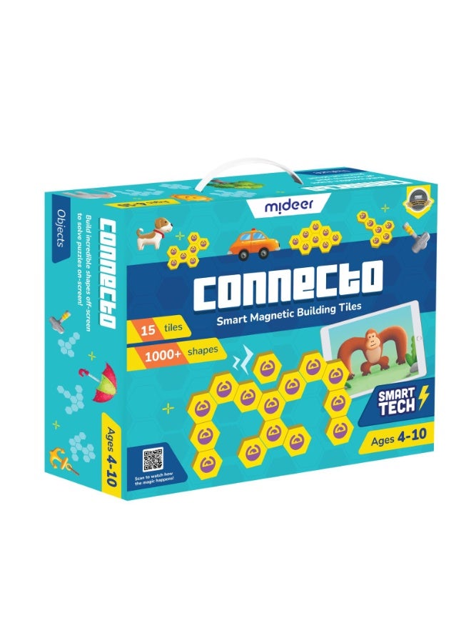 MiDeer Mideer Plugo Connecto Link (Kit + App) : Smart Magnetic Tiles + Building Toy With Puzzles For Kids Age 4 To 10, Stem Learning And Birthday Gifts For Boys & Girls  - Image 1