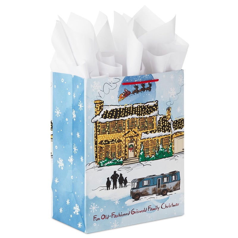 Hallmark 13 Large National Lampoons Christmas Vacation Gift Bag with Tissue Paper Fun OldFashioned Griswold Family Christmas for Kids Dads Grandparents Friends - Image 2