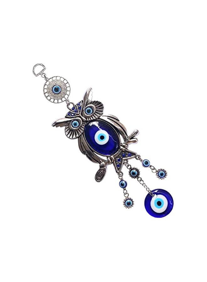 KASTWAVE Blue Evil Eye Owl 11.7 Inches Pendant Decoration Lucky Owl Hanging Ornament Amulet For Car Home And Office For Protection And Blessing  - Image 4