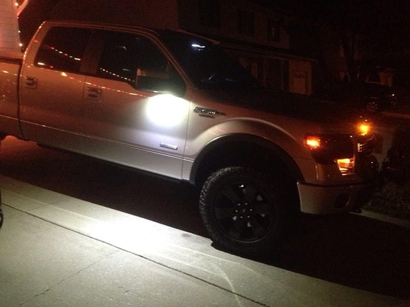 iJDMTOY White LED Under Side Mirror Puddle Lights Compatible With Ford F150 Raptor Edge Explorer Flex, Lincoln Navigator Mark LT MKX etc. (Powered by 18 pcs White SMD LED Lights) - Image 4