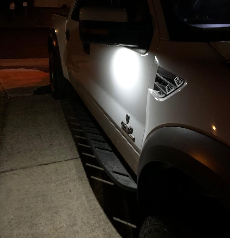 iJDMTOY White LED Under Side Mirror Puddle Lights Compatible With Ford F150 Raptor Edge Explorer Flex, Lincoln Navigator Mark LT MKX etc. (Powered by 18 pcs White SMD LED Lights) - Image 3