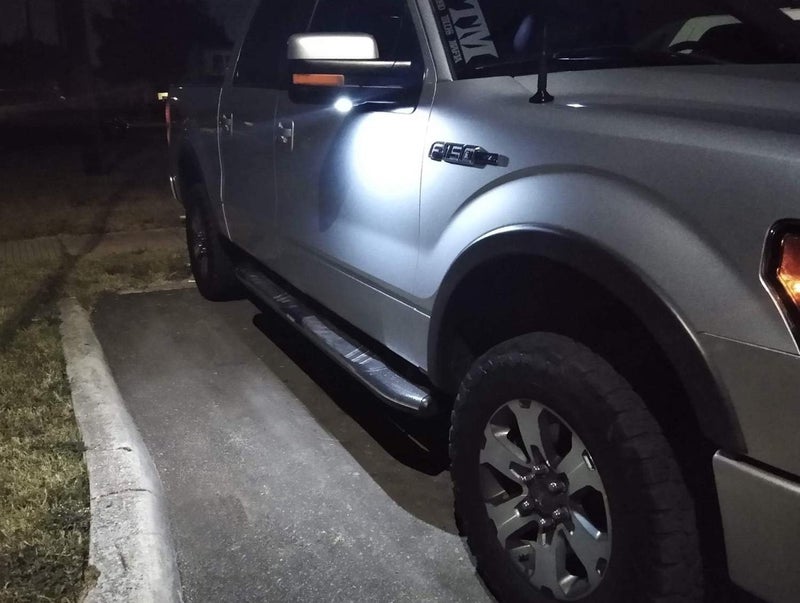 iJDMTOY White LED Under Side Mirror Puddle Lights Compatible With Ford F150 Raptor Edge Explorer Flex, Lincoln Navigator Mark LT MKX etc. (Powered by 18 pcs White SMD LED Lights) - Image 5