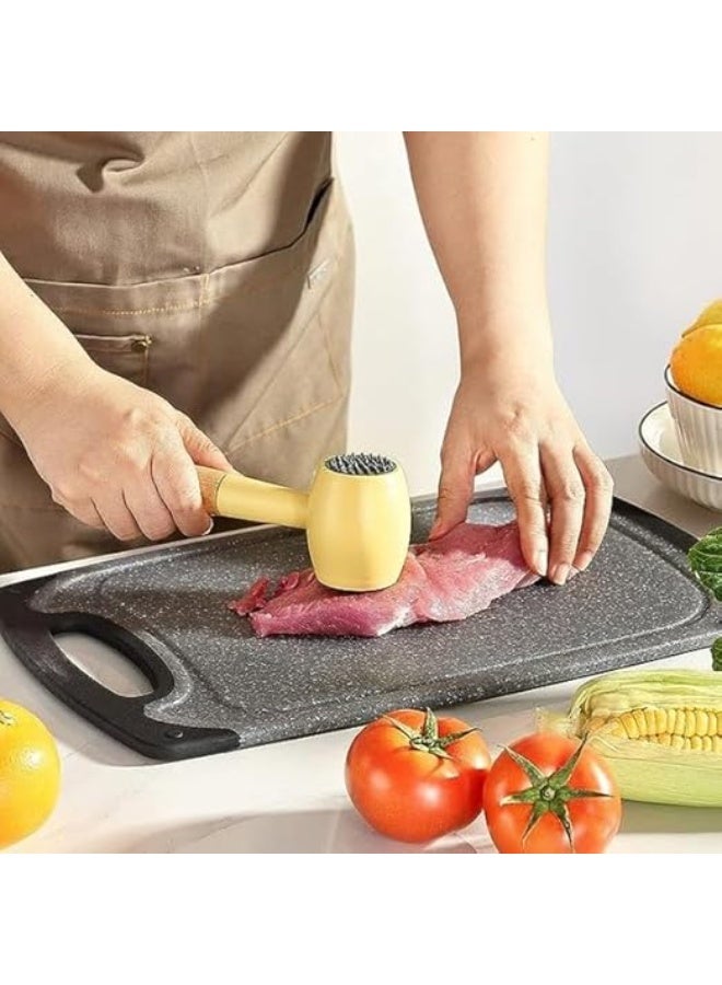 مطرقة لحم مزدوجة الجوانب، بمقبض خشبي، لون أخضر نعناعي - Image 4